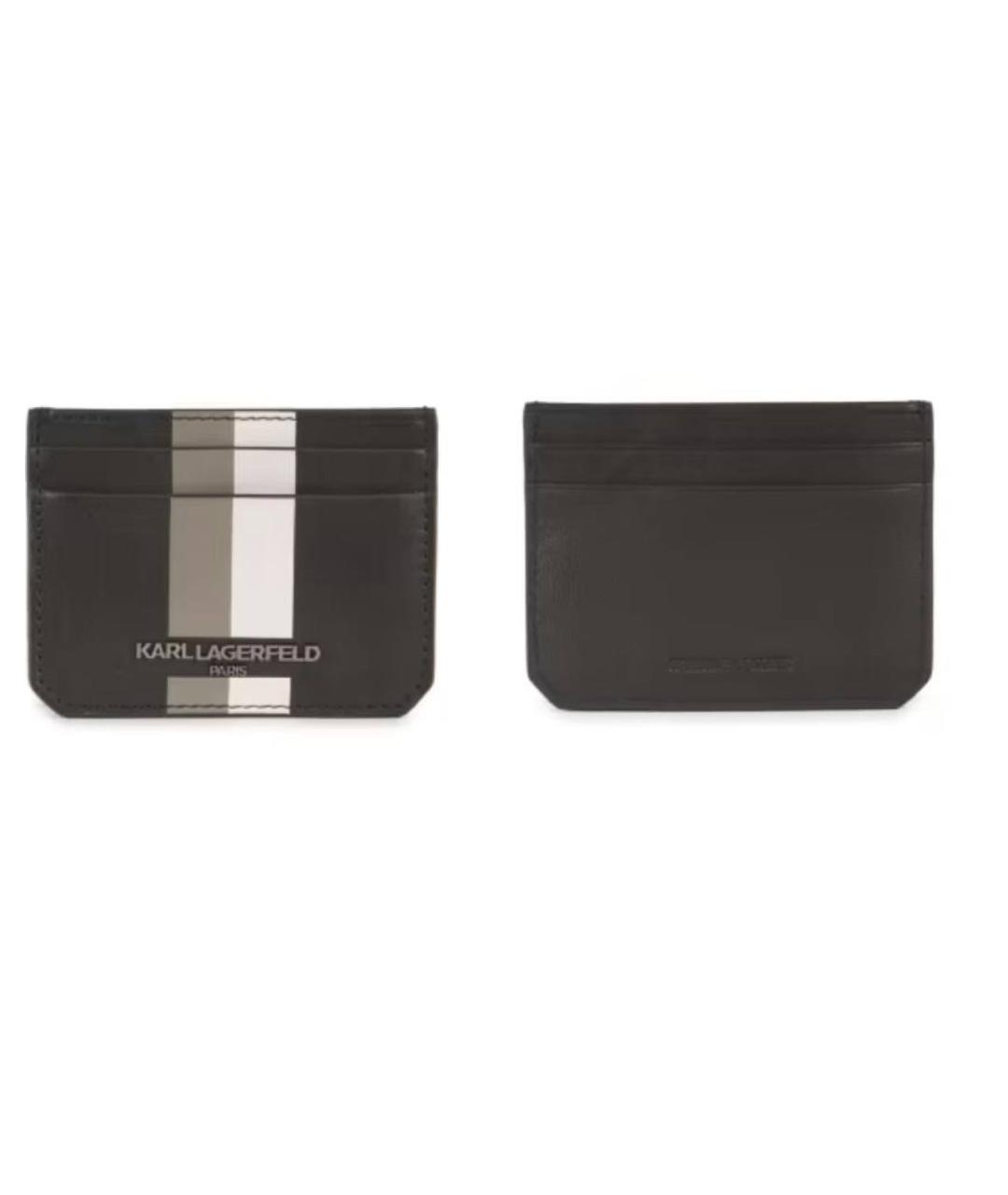 KARL LAGERFELD Черный кожаный кардхолдер, фото 6