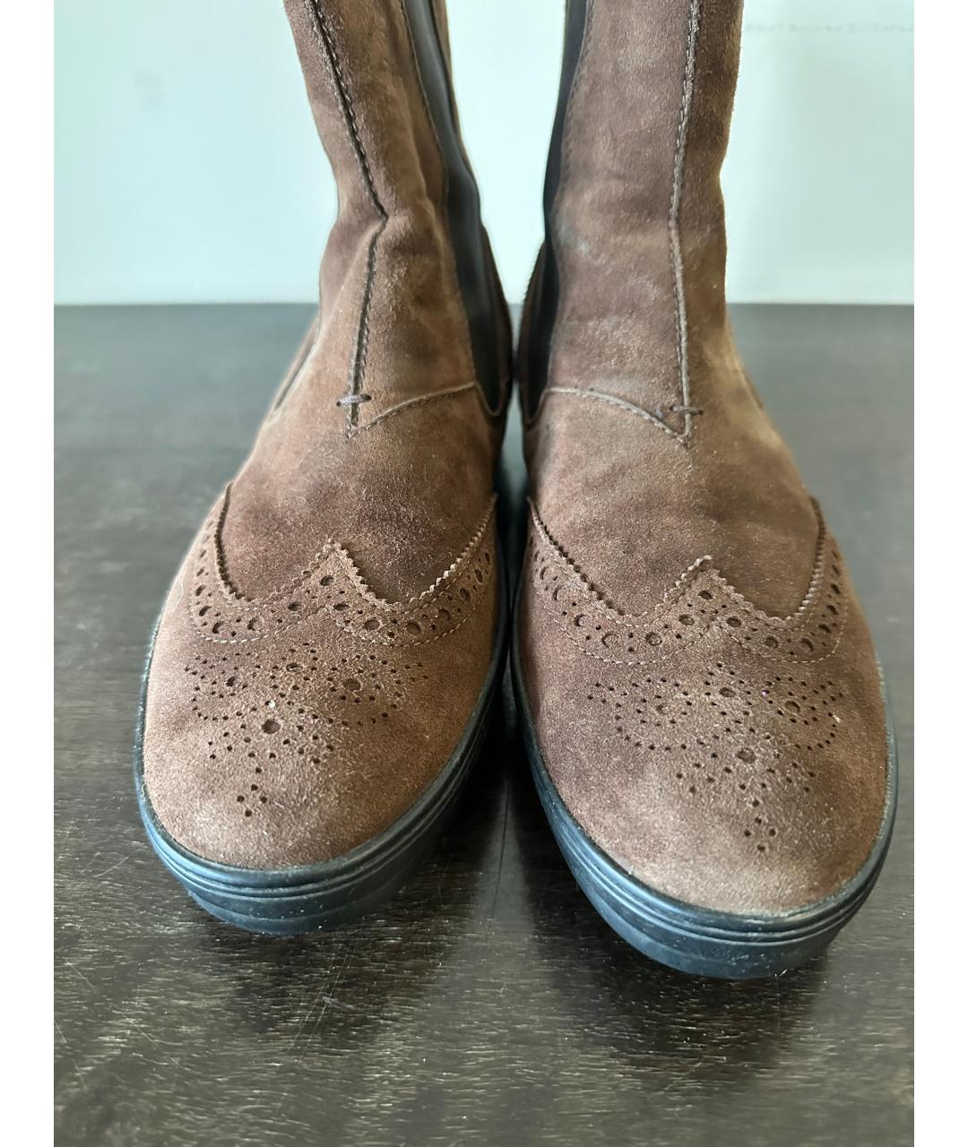 TOD'S Коричневые замшевые высокие ботинки, фото 2