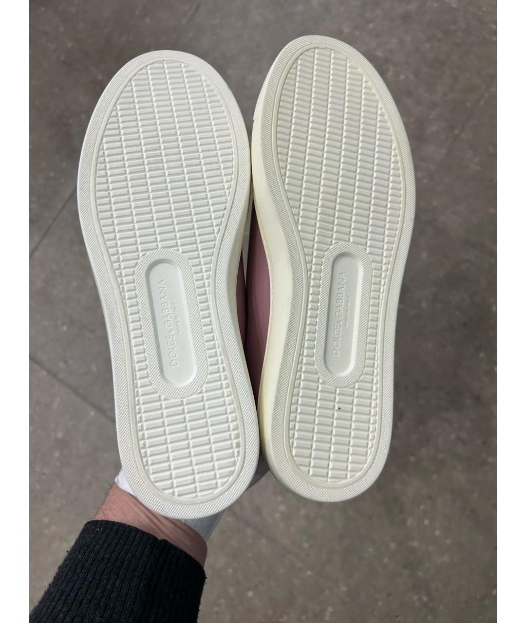 DOLCE&GABBANA Розовые кожаные кроссовки, фото 7