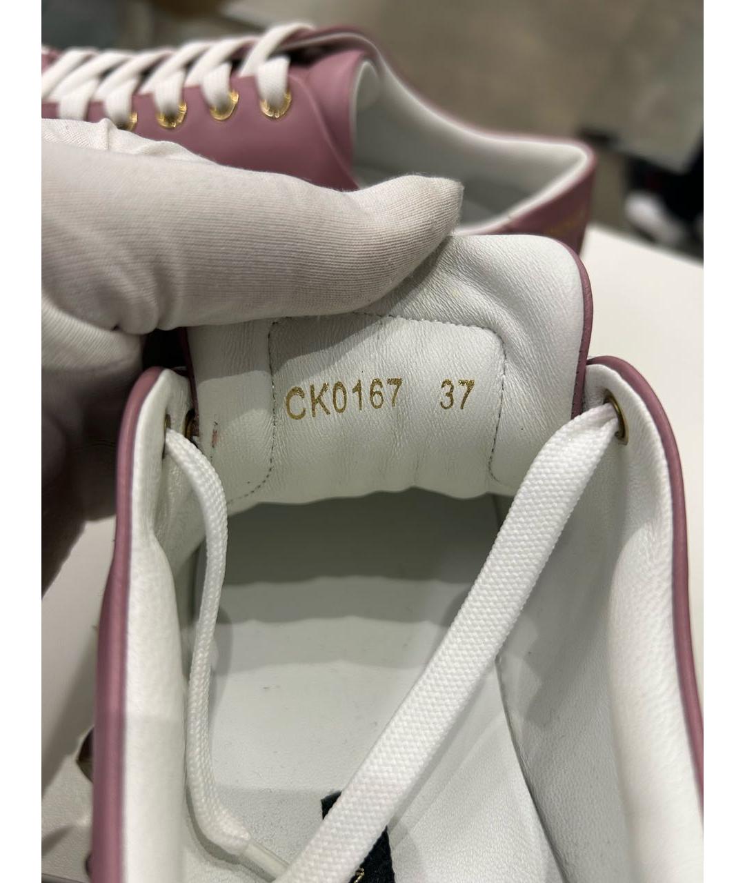 DOLCE&GABBANA Розовые кожаные кроссовки, фото 6