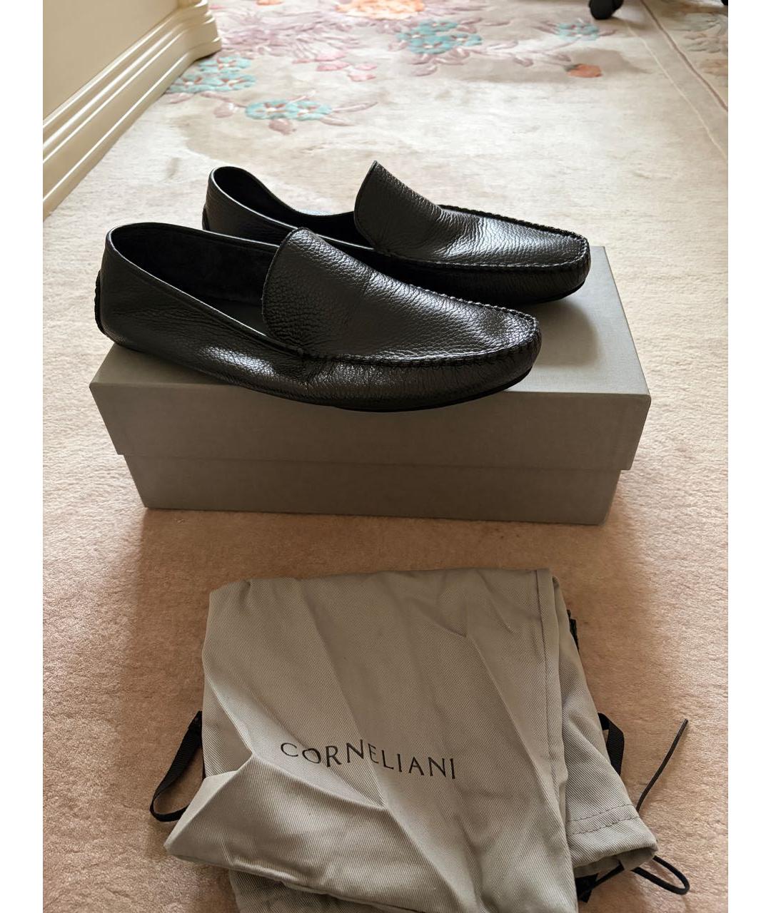 CORNELIANI Черные кожаные мокасины, фото 6