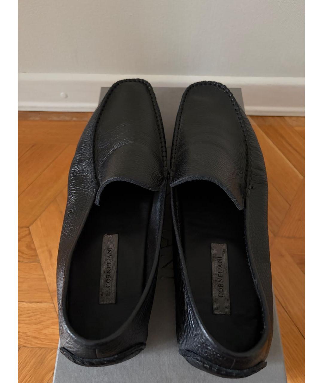 CORNELIANI Черные кожаные мокасины, фото 3