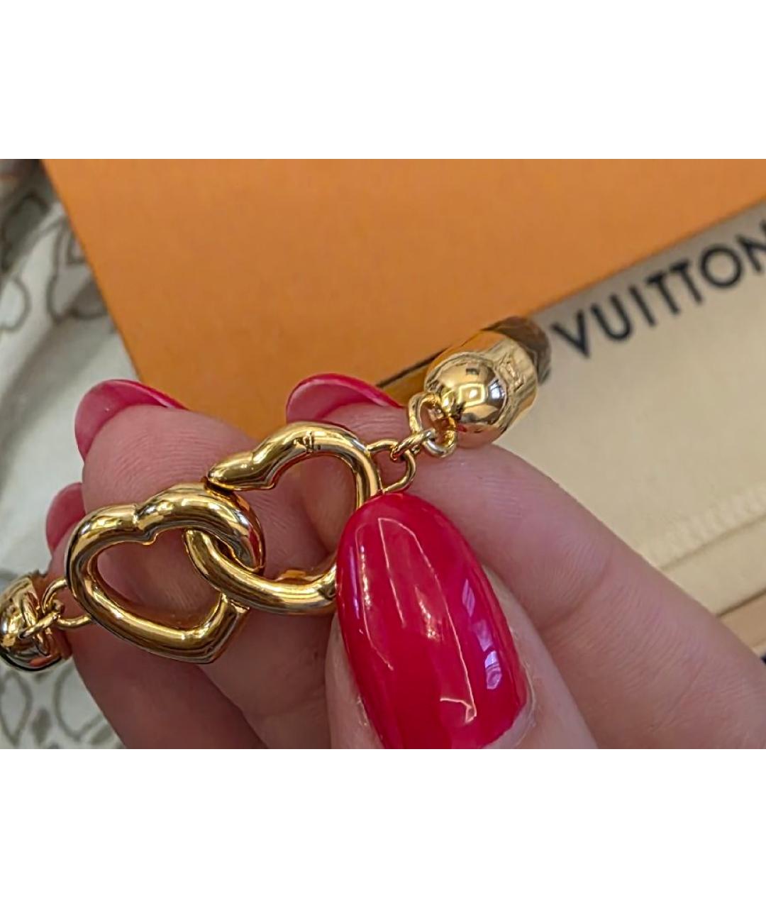 LOUIS VUITTON Коричневый кожаный браслет, фото 4