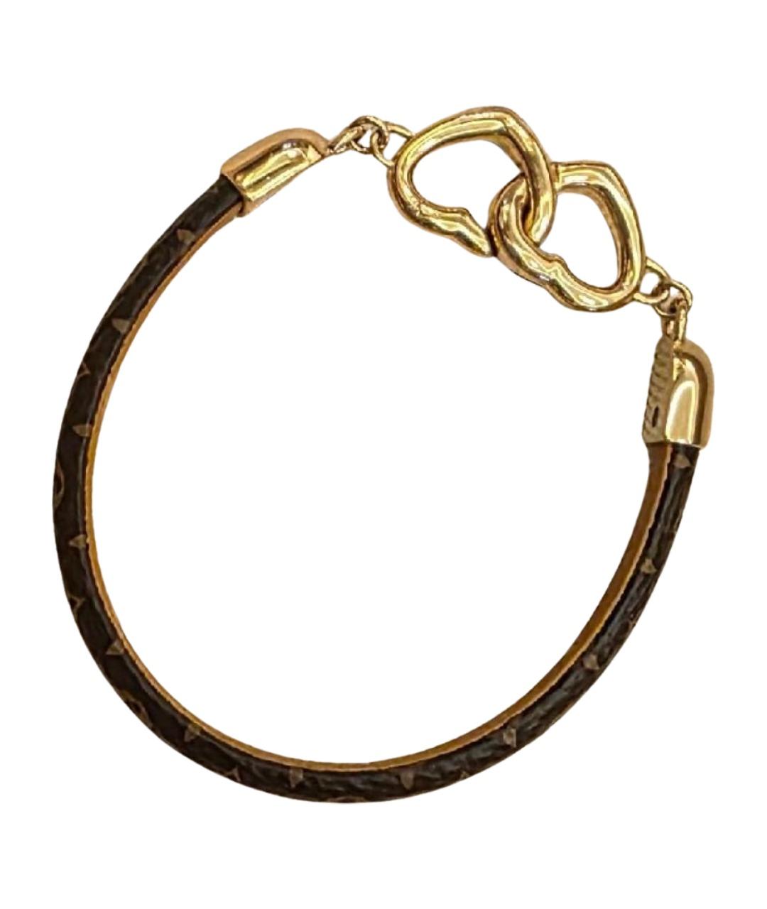 LOUIS VUITTON Коричневый кожаный браслет, фото 1