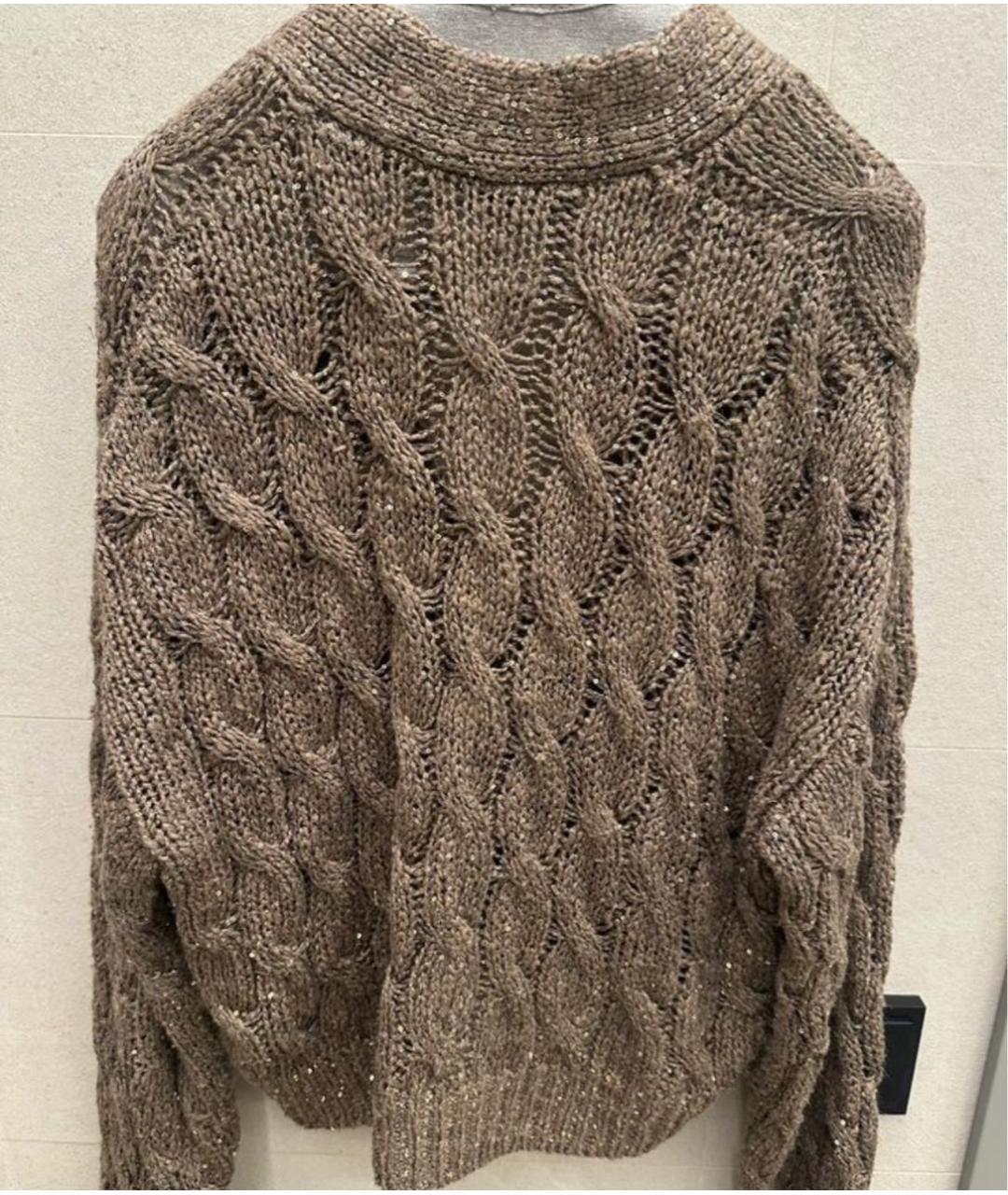 BRUNELLO CUCINELLI Коричневый шерстяной джемпер / свитер, фото 2