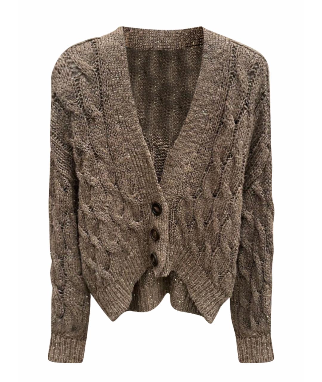 BRUNELLO CUCINELLI Коричневый шерстяной джемпер / свитер, фото 1