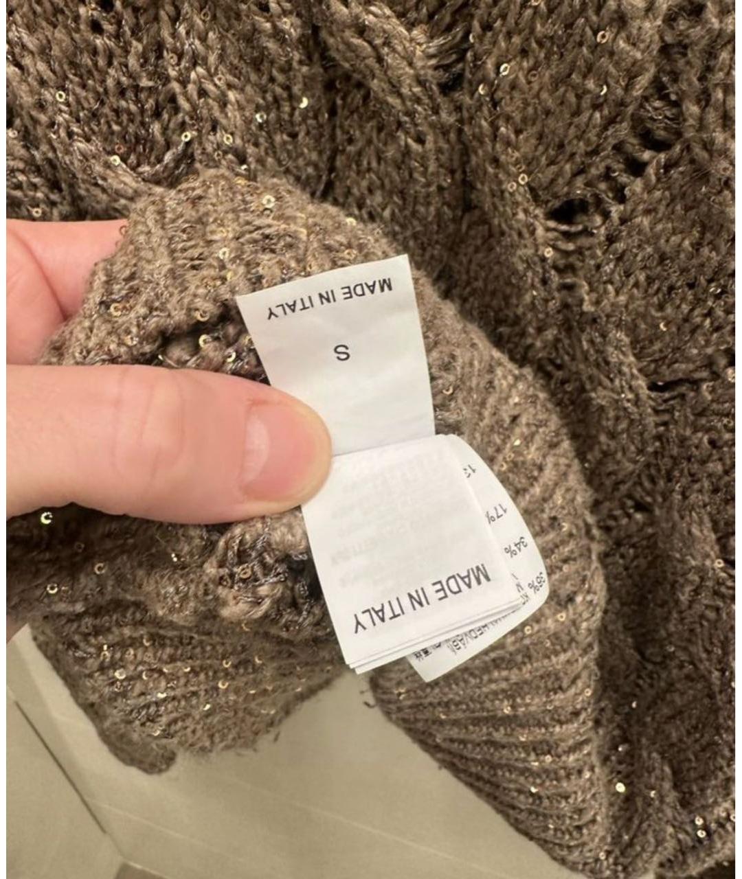 BRUNELLO CUCINELLI Коричневый шерстяной джемпер / свитер, фото 3