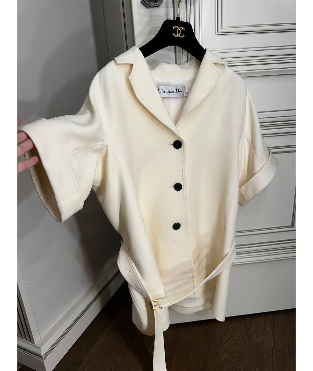 CHRISTIAN DIOR Белый шерстяной жакет/пиджак, фото 5