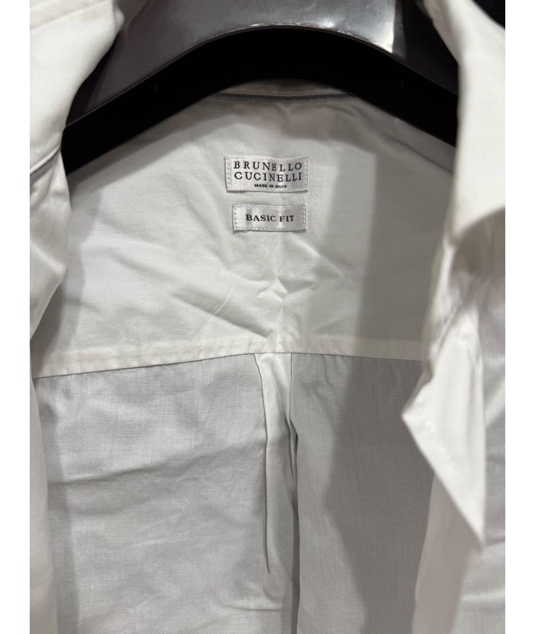 BRUNELLO CUCINELLI Белая хлопковая классическая рубашка, фото 2