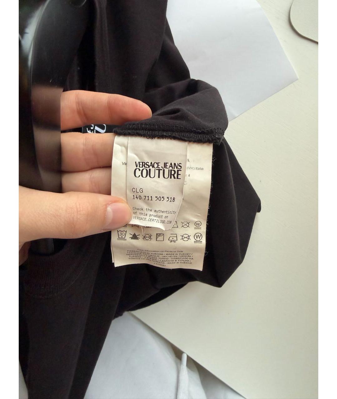 VERSACE JEANS COUTURE Черная хлопковая футболка, фото 5