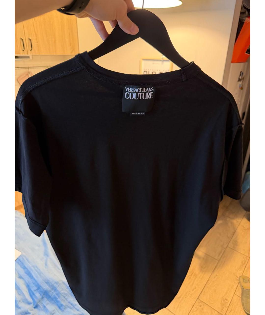 VERSACE JEANS COUTURE Черная хлопковая футболка, фото 3
