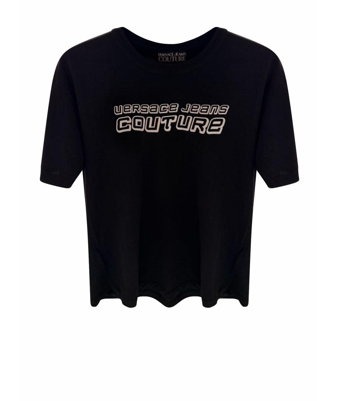 VERSACE JEANS COUTURE Черная хлопковая футболка, фото 1