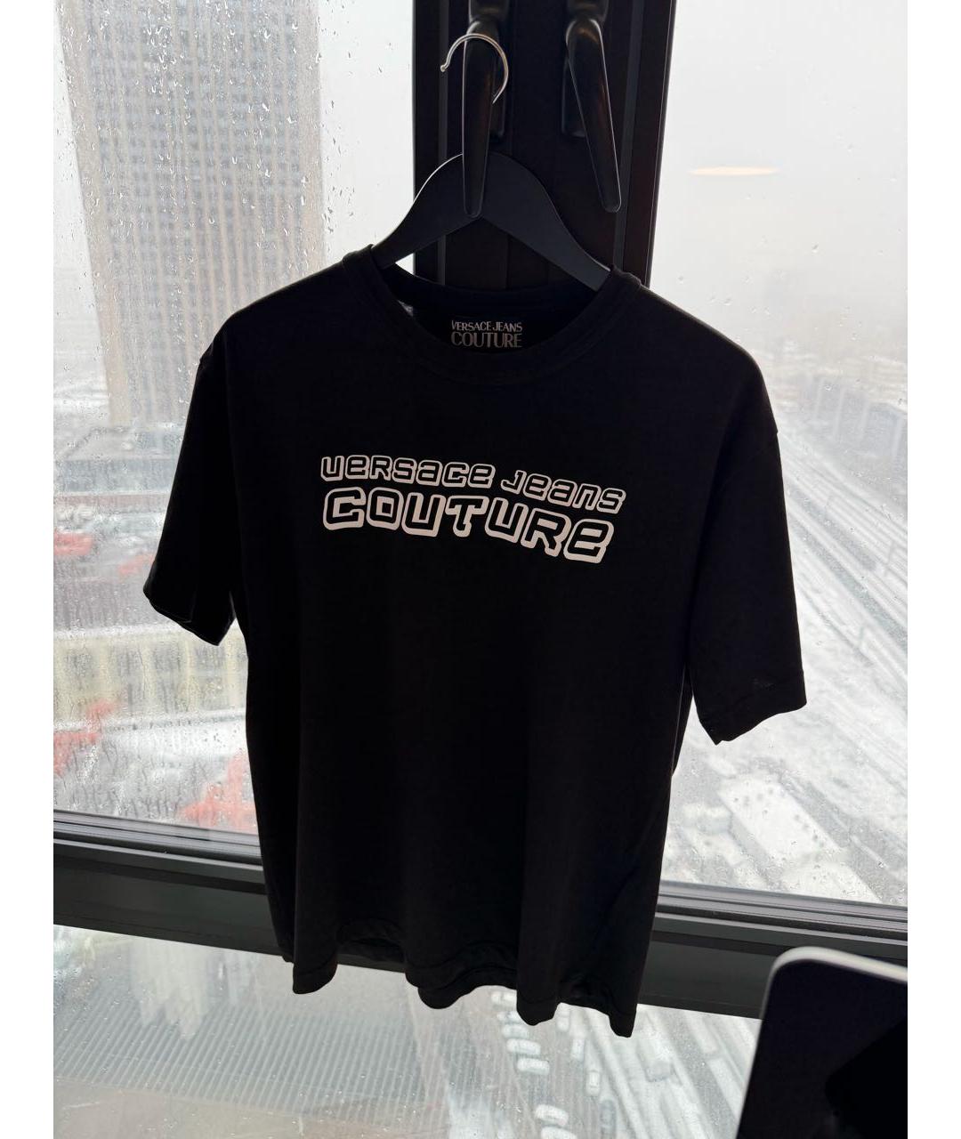 VERSACE JEANS COUTURE Черная хлопковая футболка, фото 7