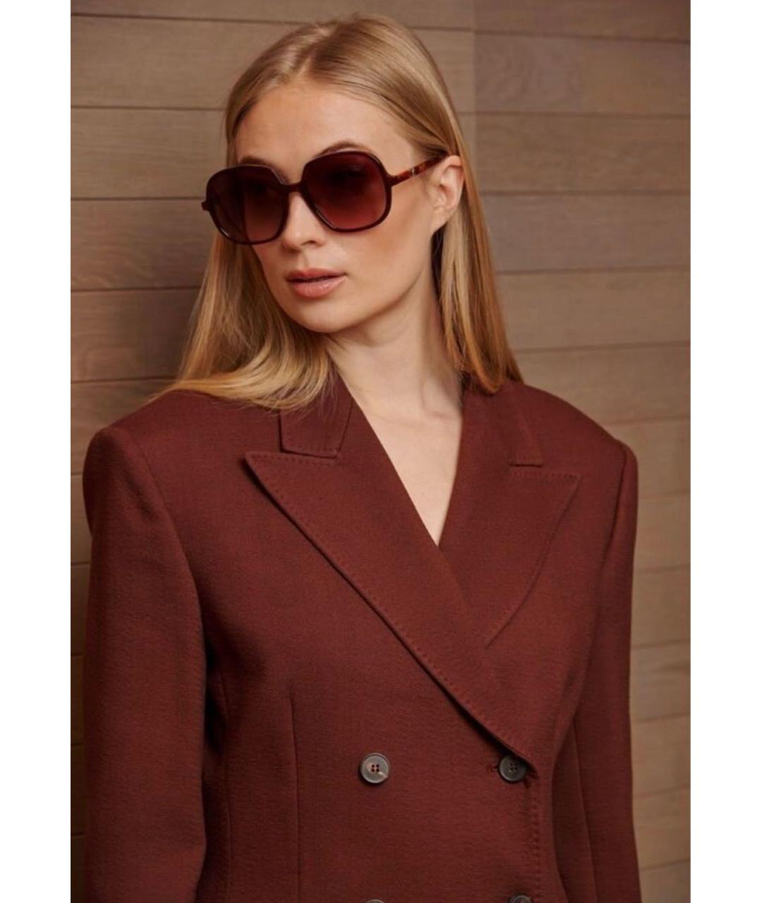 MAX MARA Бордовый хлопковый жакет/пиджак, фото 5