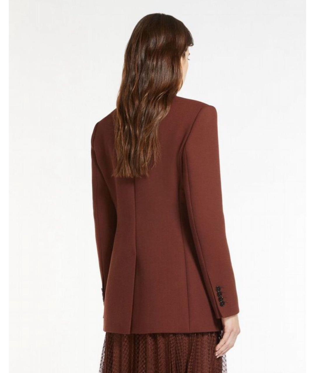 MAX MARA Бордовый хлопковый жакет/пиджак, фото 2