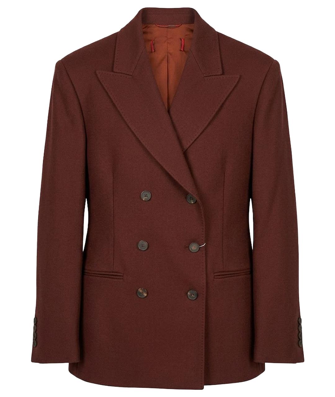 MAX MARA Бордовый хлопковый жакет/пиджак, фото 1