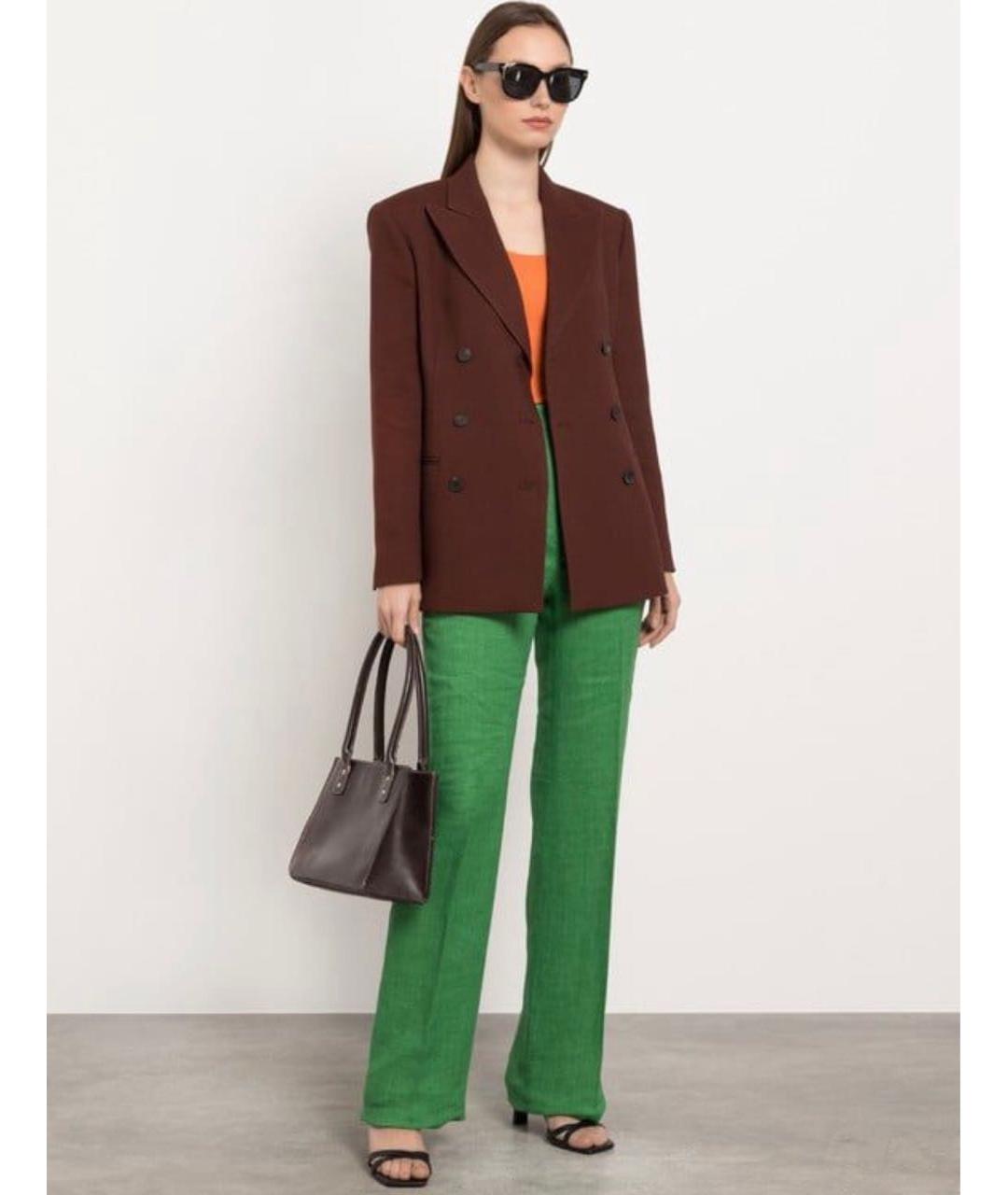 MAX MARA Бордовый хлопковый жакет/пиджак, фото 6