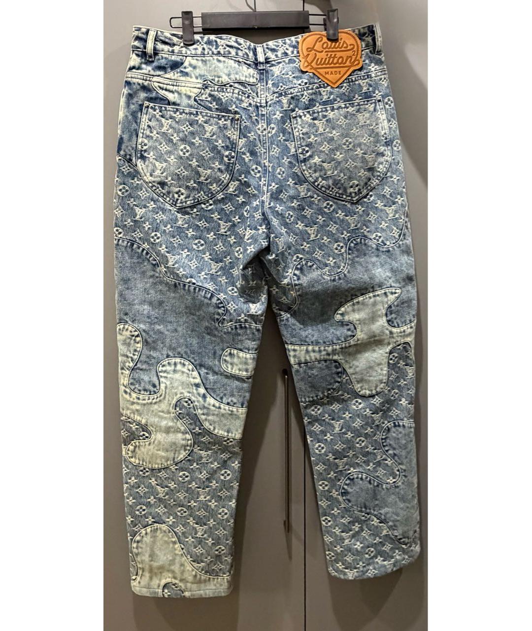 LOUIS VUITTON Синие хлопковые прямые джинсы, фото 2