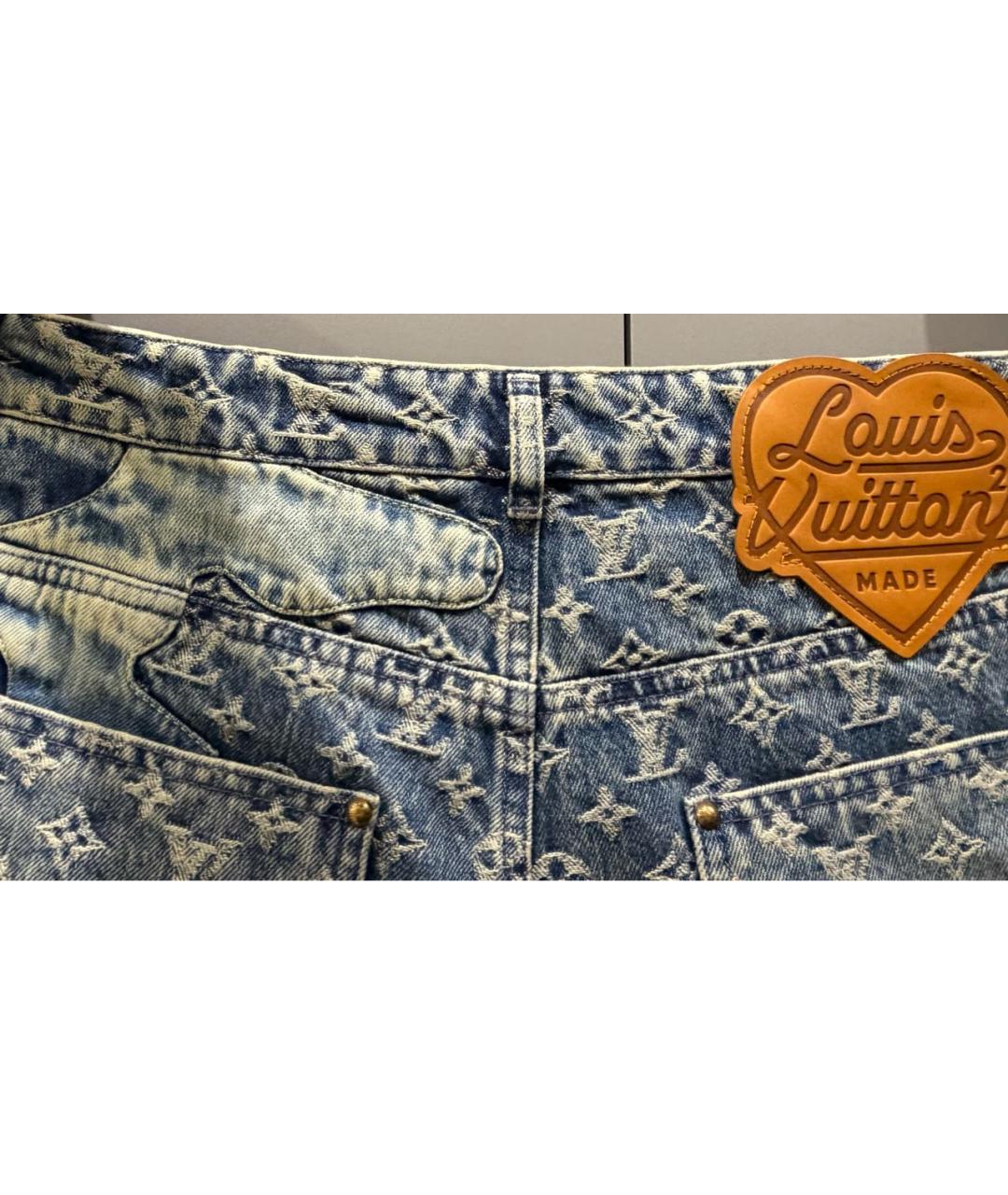 LOUIS VUITTON Синие хлопковые прямые джинсы, фото 4