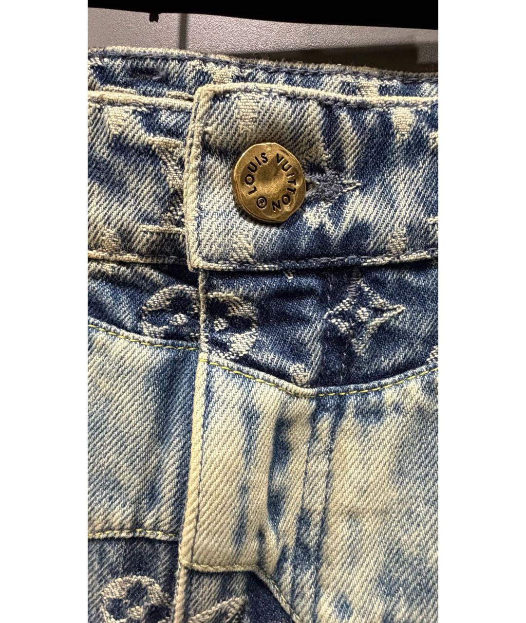 LOUIS VUITTON Синие хлопковые прямые джинсы, фото 3