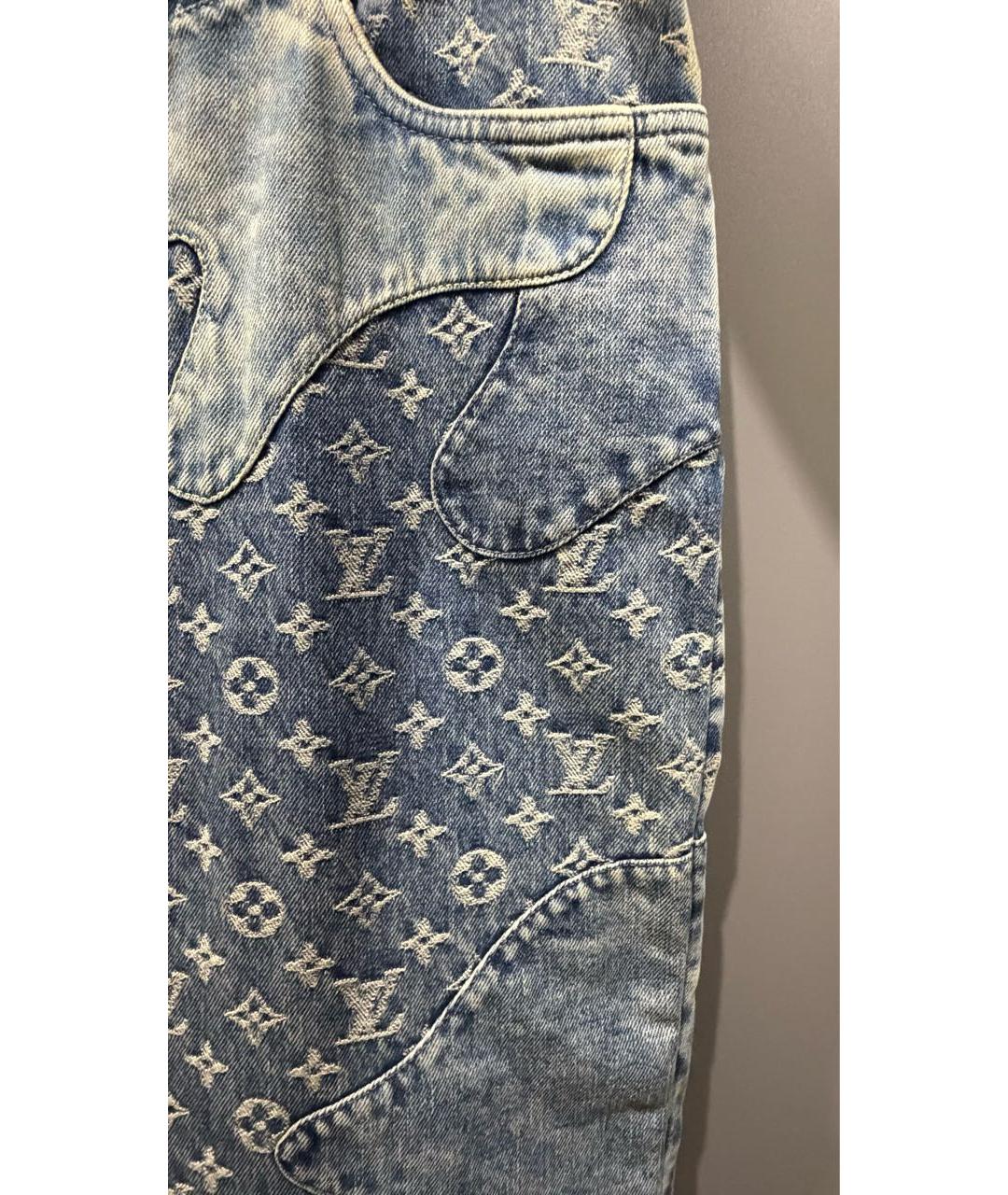 LOUIS VUITTON Синие хлопковые прямые джинсы, фото 6