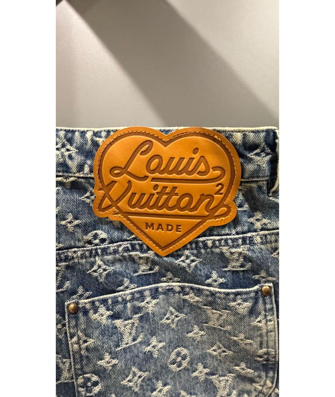 LOUIS VUITTON Синие хлопковые прямые джинсы, фото 5