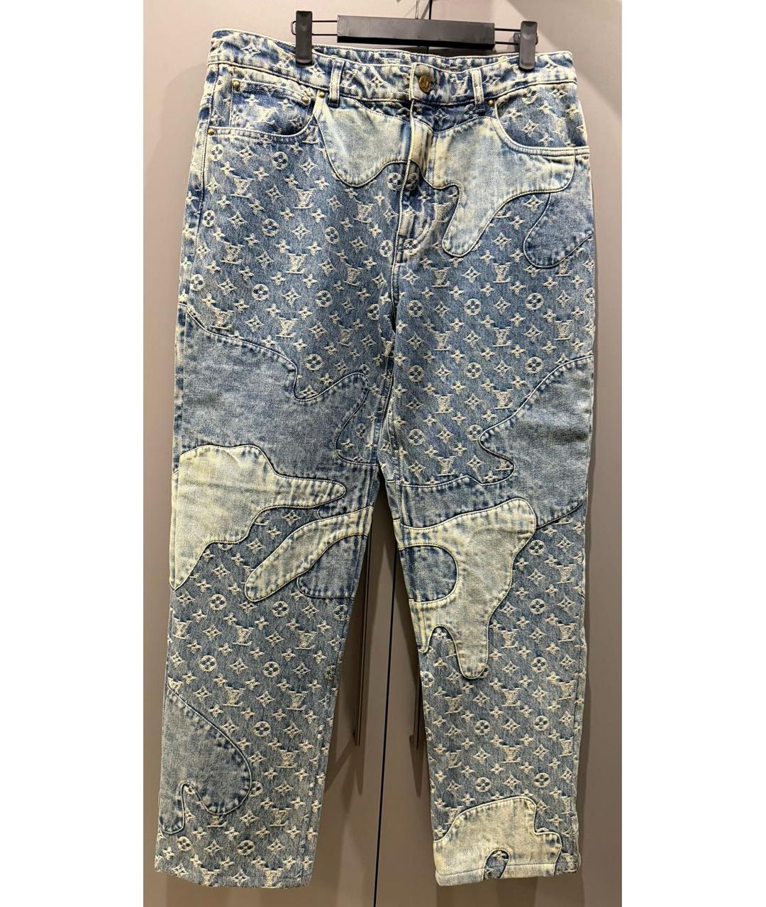 LOUIS VUITTON Синие хлопковые прямые джинсы, фото 7