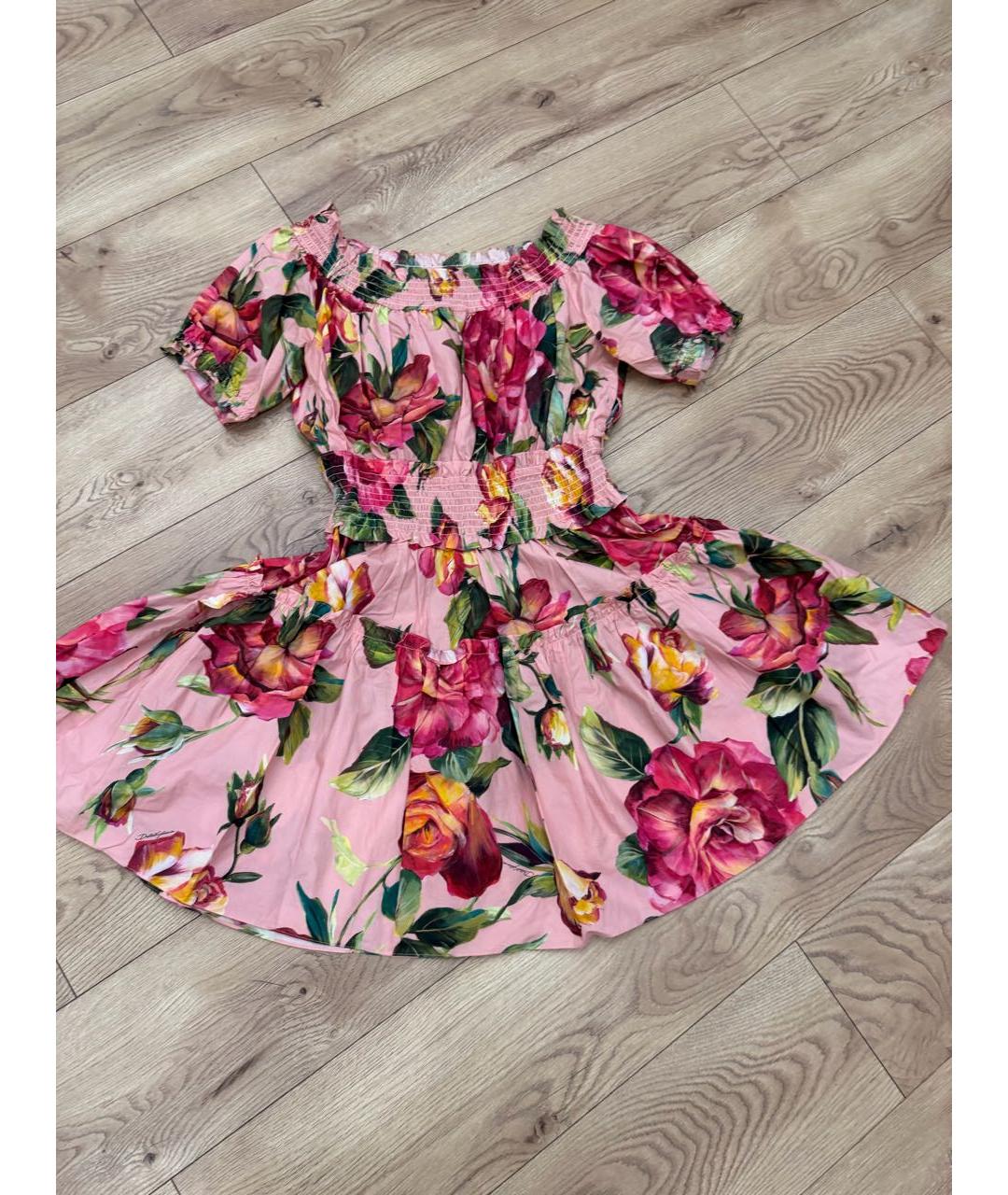 DOLCE&GABBANA Розовое хлопковое коктейльное платье, фото 7