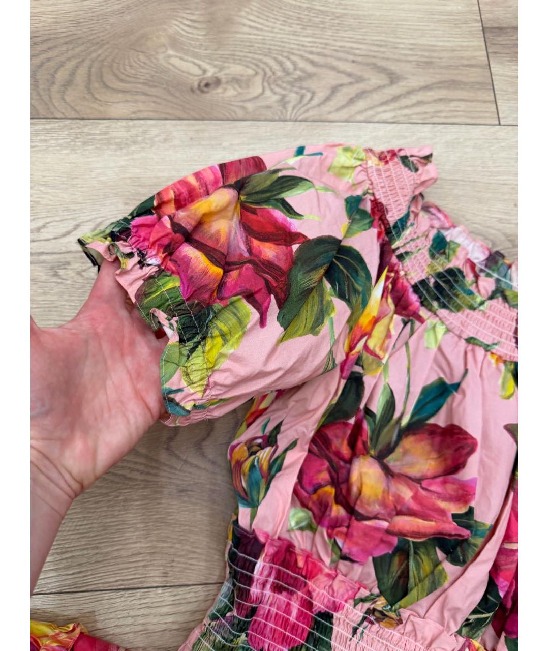 DOLCE&GABBANA Розовое хлопковое коктейльное платье, фото 3