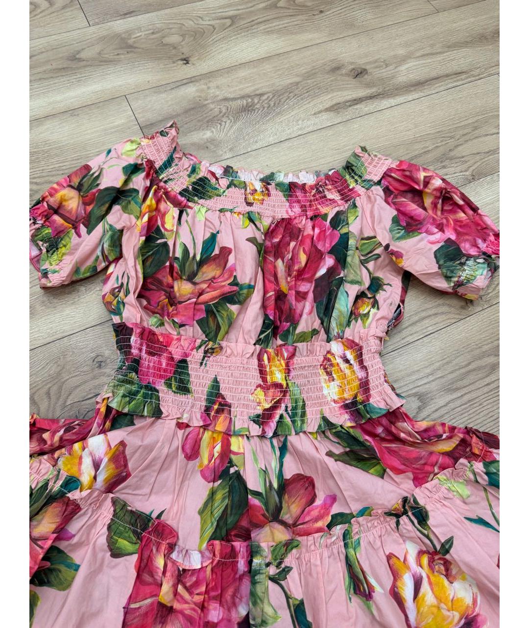 DOLCE&GABBANA Розовое хлопковое коктейльное платье, фото 8