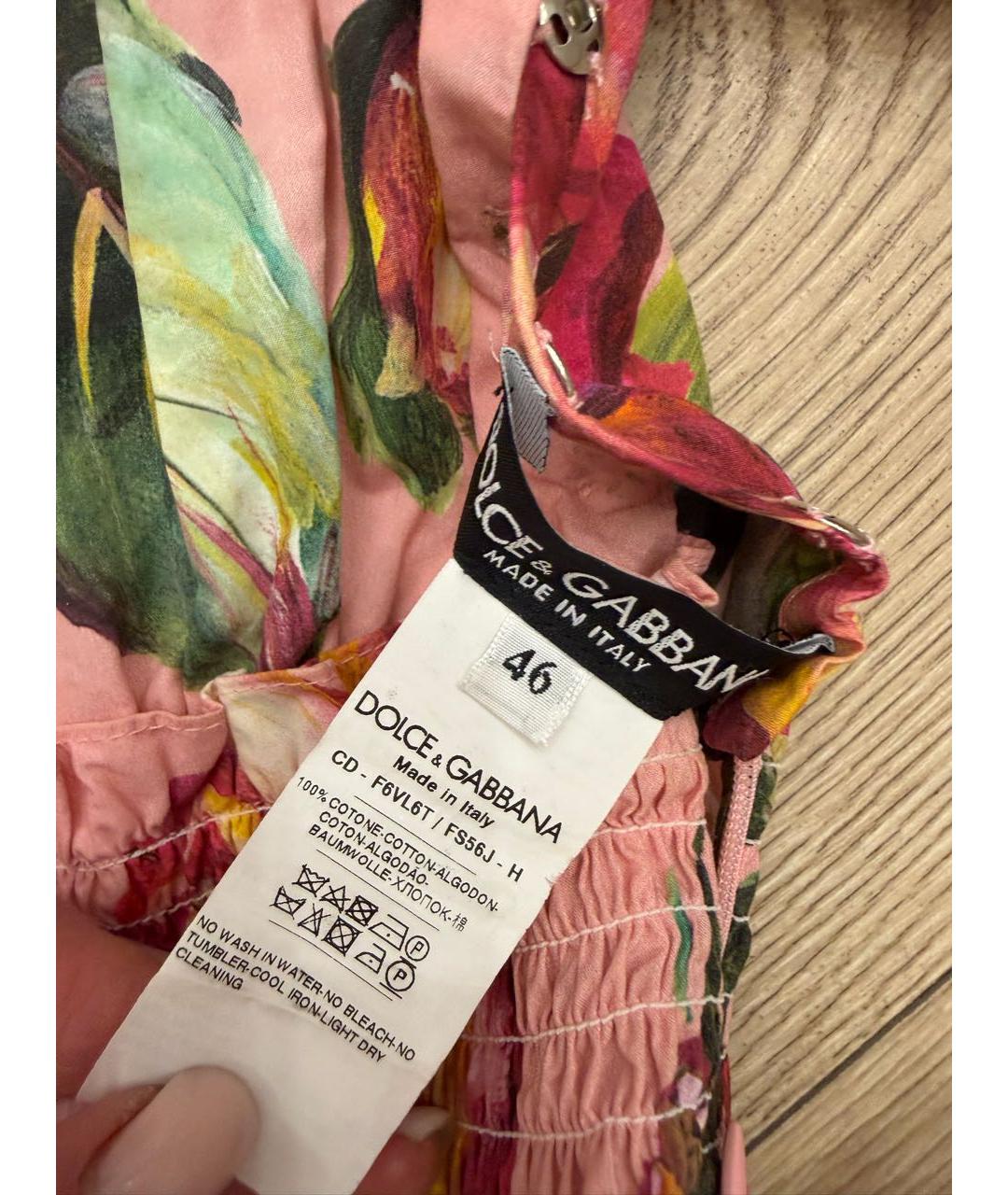 DOLCE&GABBANA Розовое хлопковое коктейльное платье, фото 5