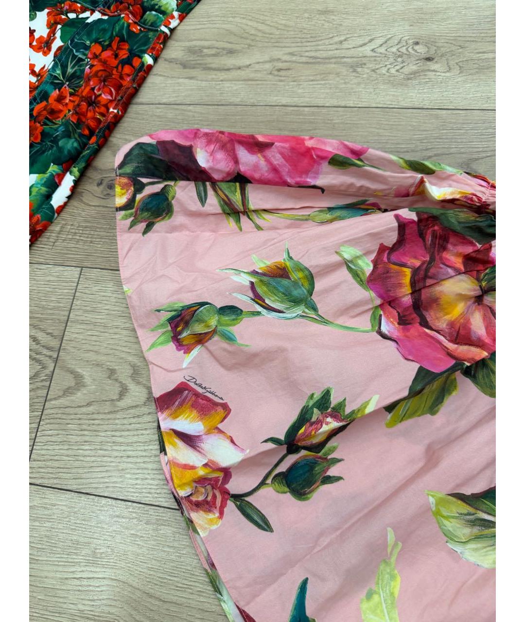 DOLCE&GABBANA Розовое хлопковое коктейльное платье, фото 6