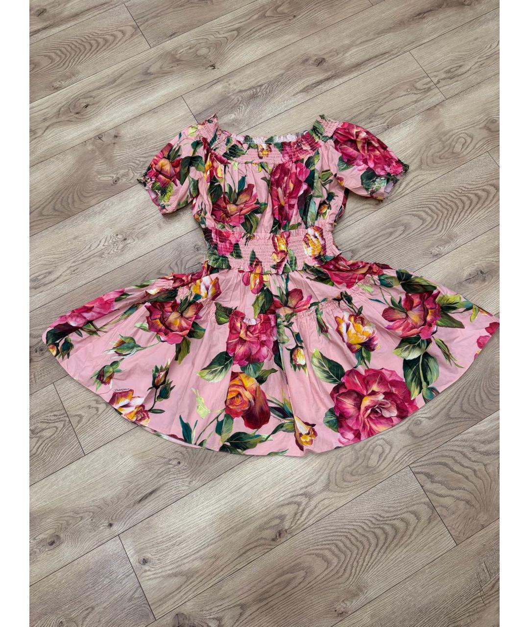 DOLCE&GABBANA Розовое хлопковое коктейльное платье, фото 9