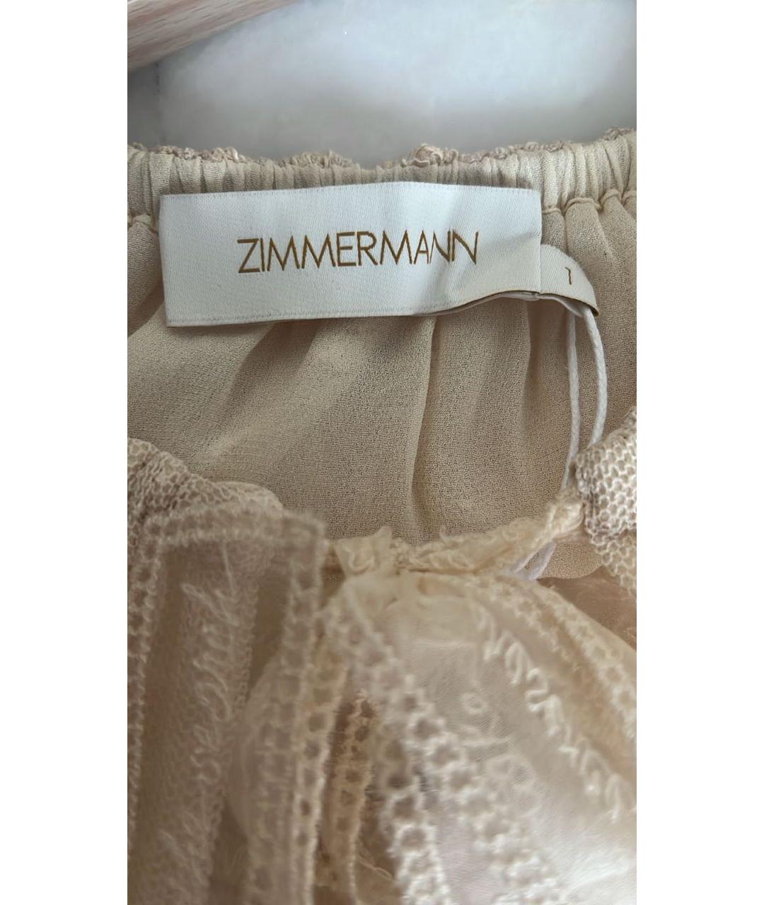 ZIMMERMANN Бежевая вискозная блузы, фото 3