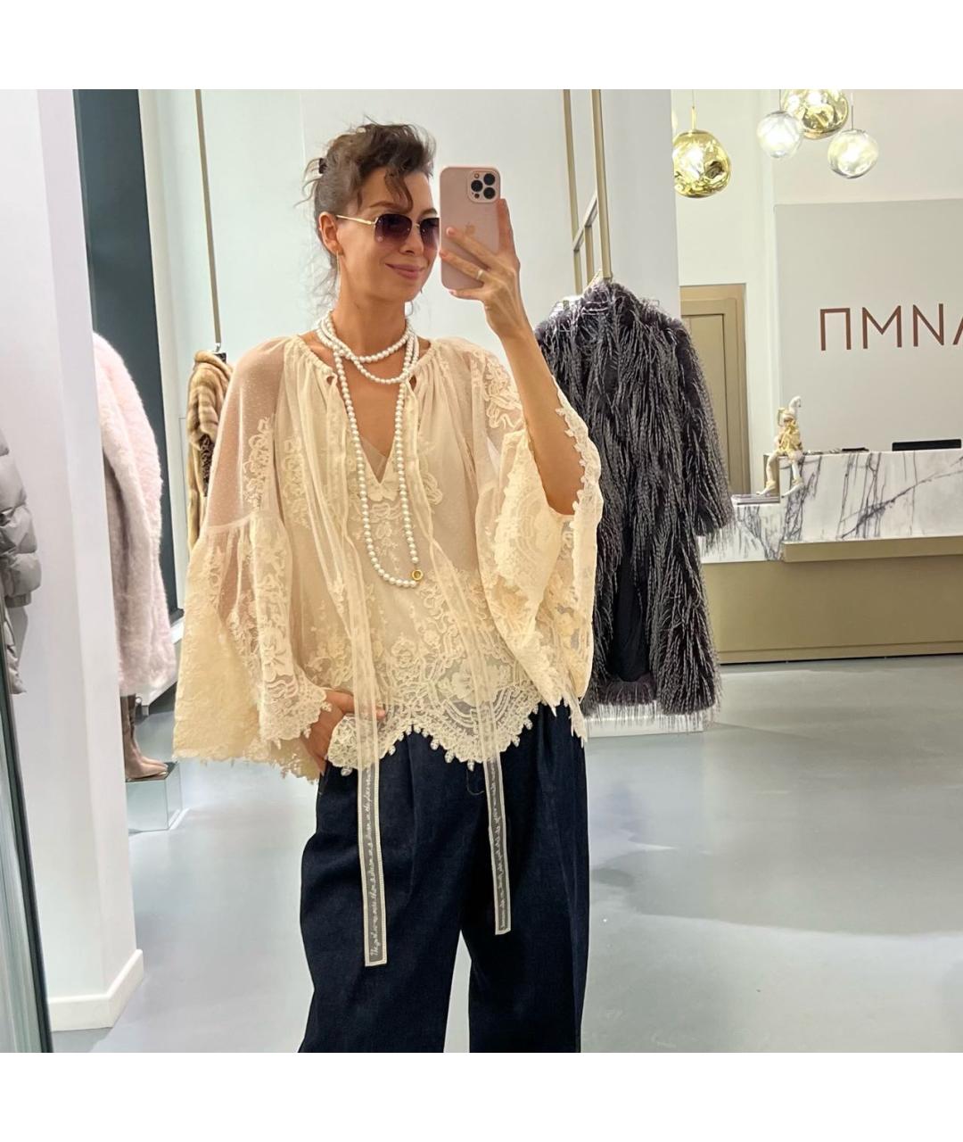 ZIMMERMANN Бежевая вискозная блузы, фото 8