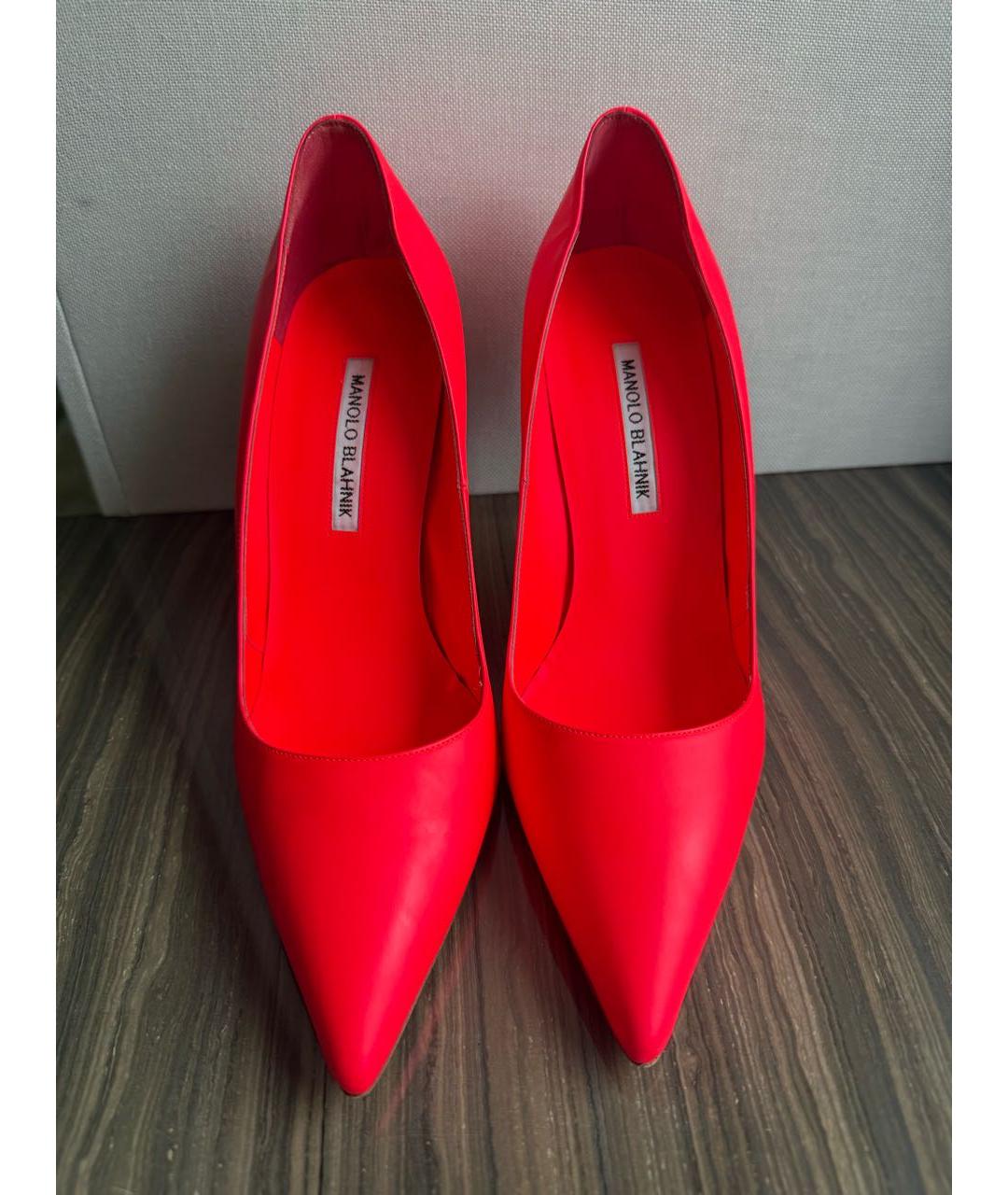 MANOLO BLAHNIK Красные кожаные туфли, фото 2