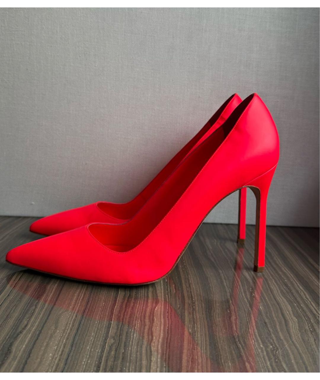 MANOLO BLAHNIK Красные кожаные туфли, фото 5