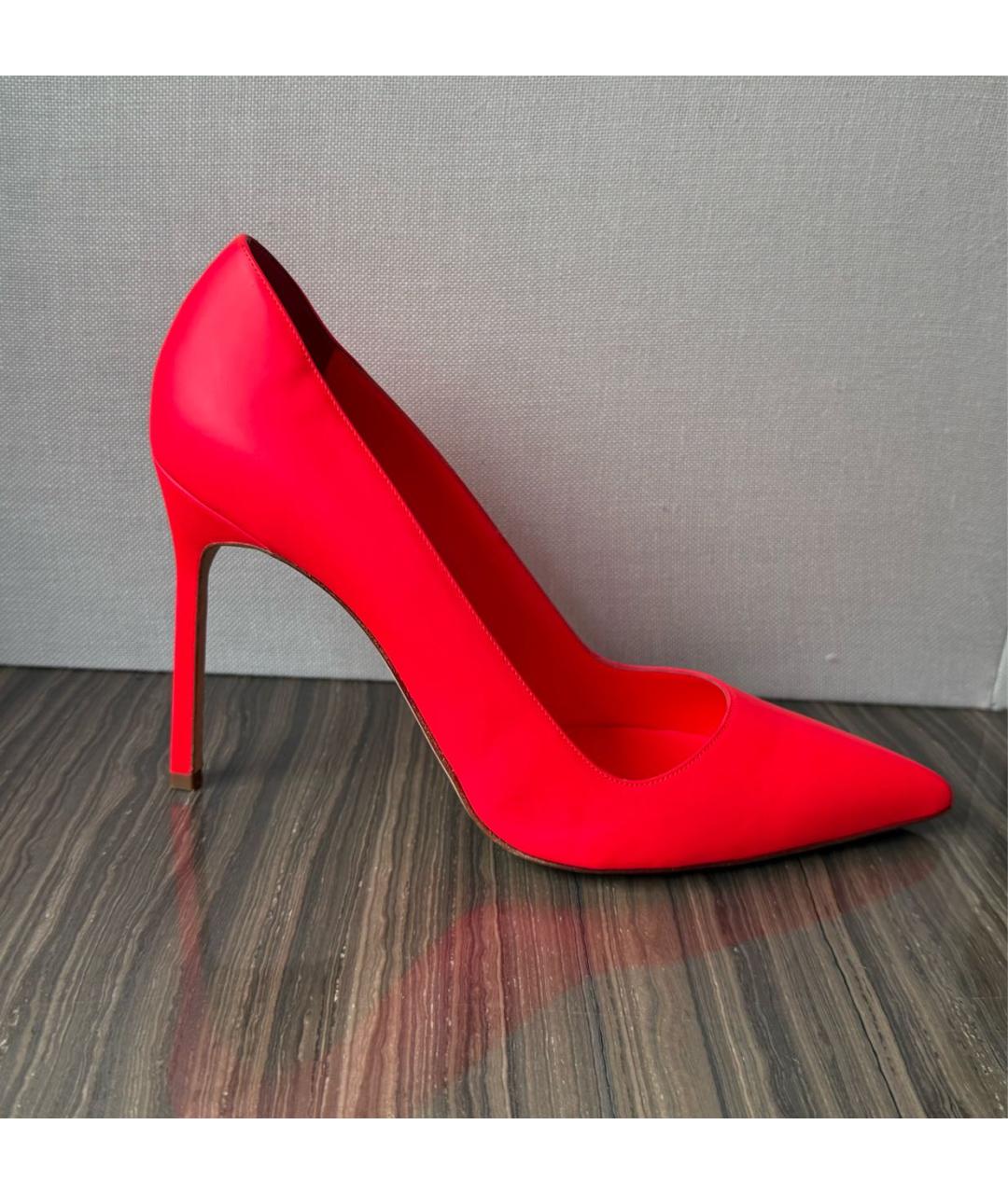 MANOLO BLAHNIK Красные кожаные туфли, фото 7