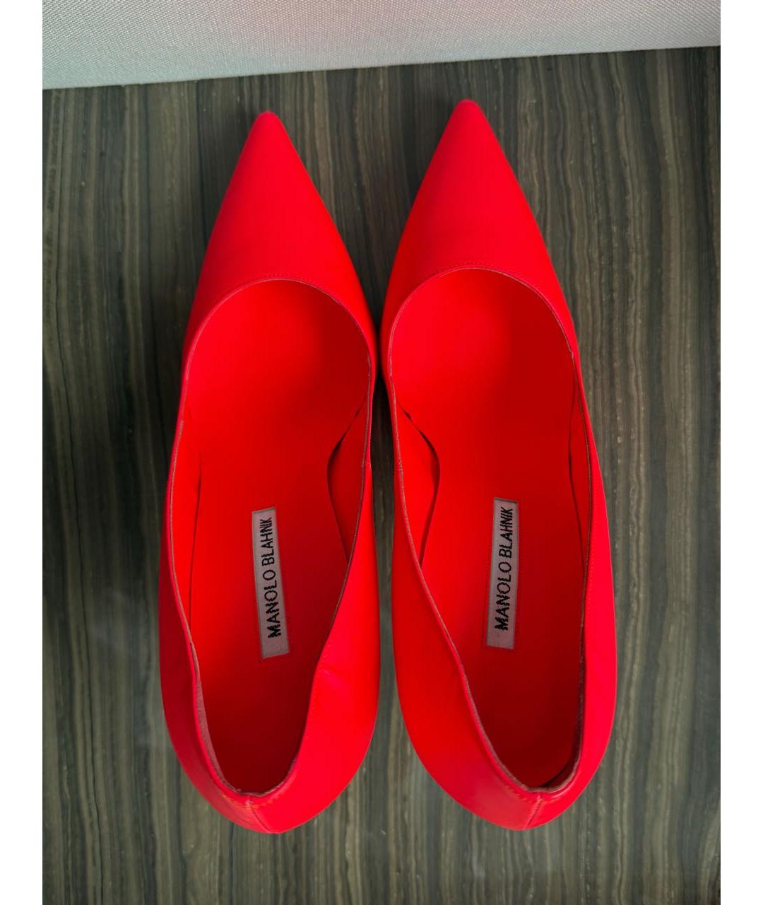 MANOLO BLAHNIK Красные кожаные туфли, фото 3