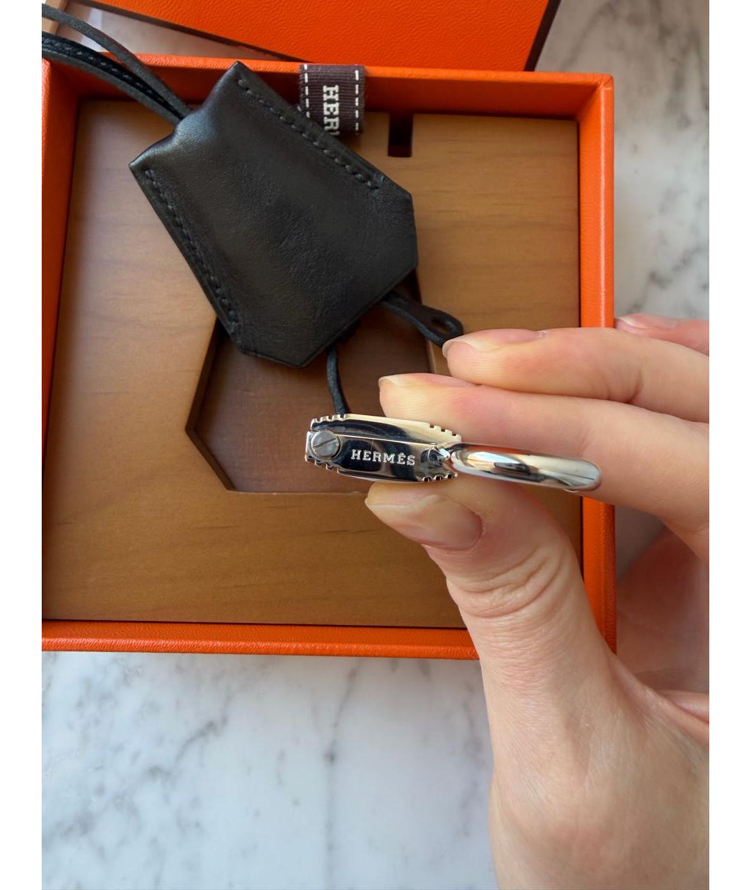 HERMES Серебряные кожаные часы, фото 6