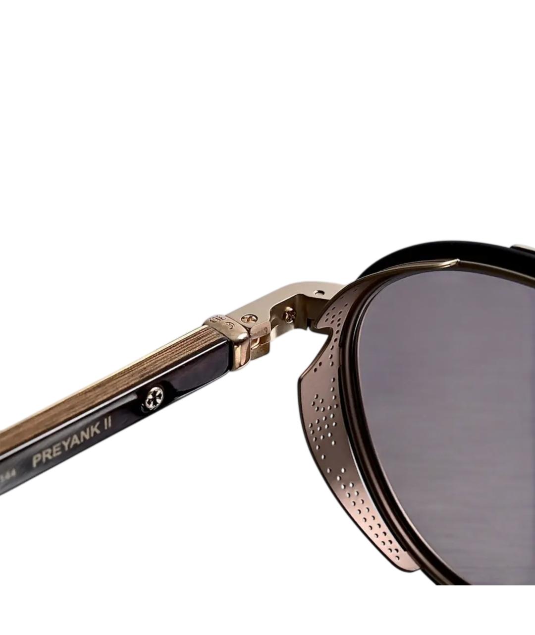 CHROME HEARTS Золотые деревянные солнцезащитные очки, фото 5