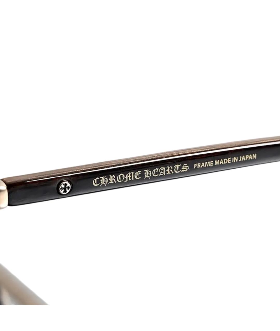 CHROME HEARTS Золотые деревянные солнцезащитные очки, фото 6