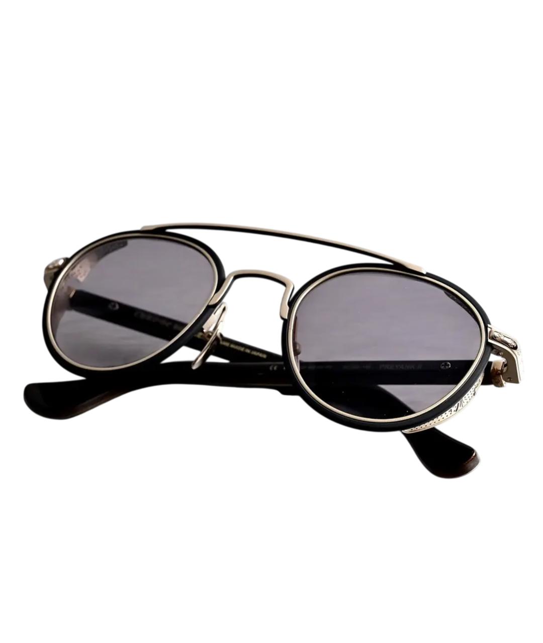 CHROME HEARTS Золотые деревянные солнцезащитные очки, фото 7