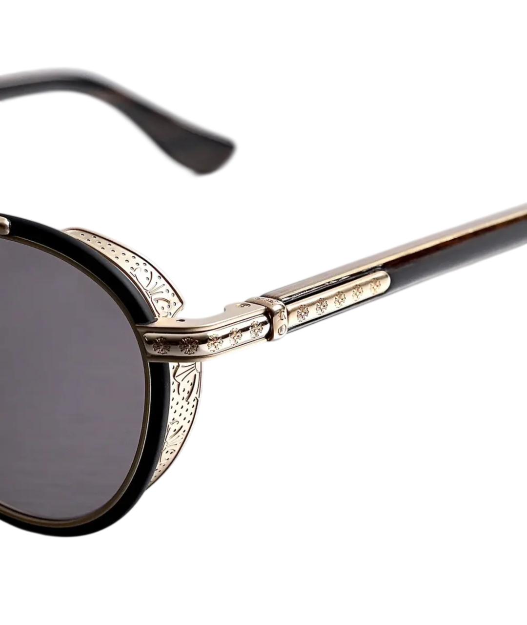 CHROME HEARTS Золотые деревянные солнцезащитные очки, фото 3