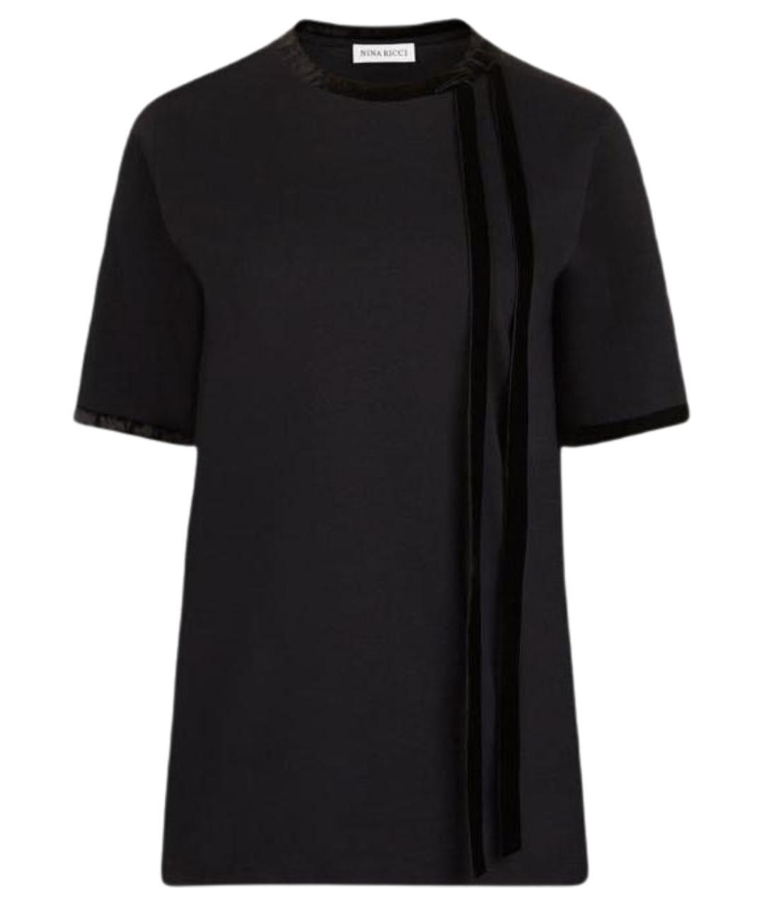 NINA RICCI Черная хлопковая футболка, фото 1