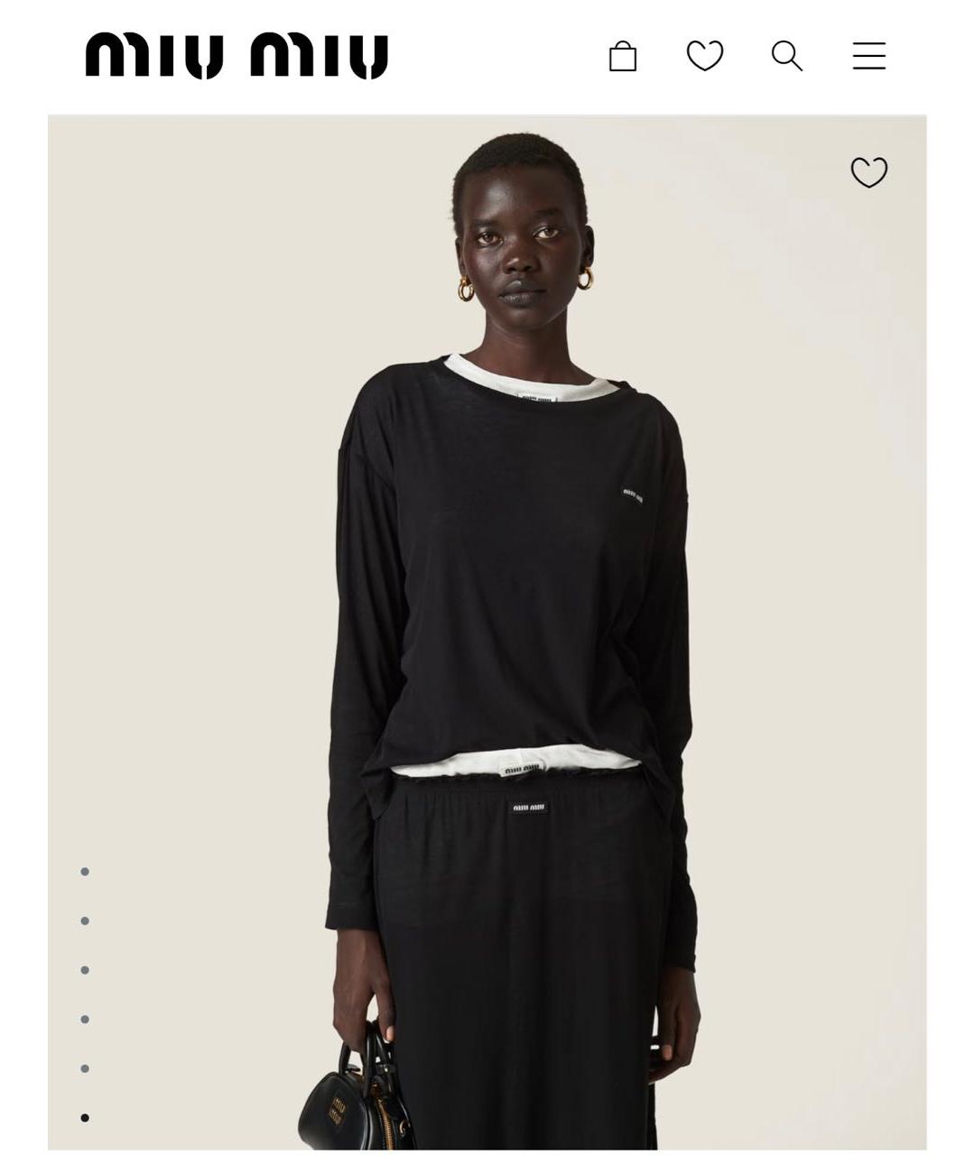 MIU MIU Черный хлопковый костюм с юбками, фото 3