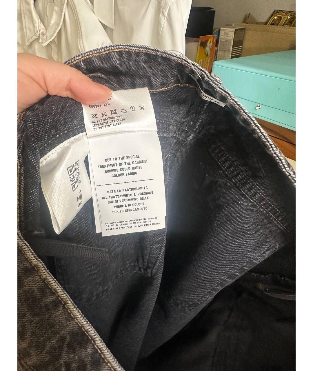 MIU MIU Черная деним юбка миди, фото 5