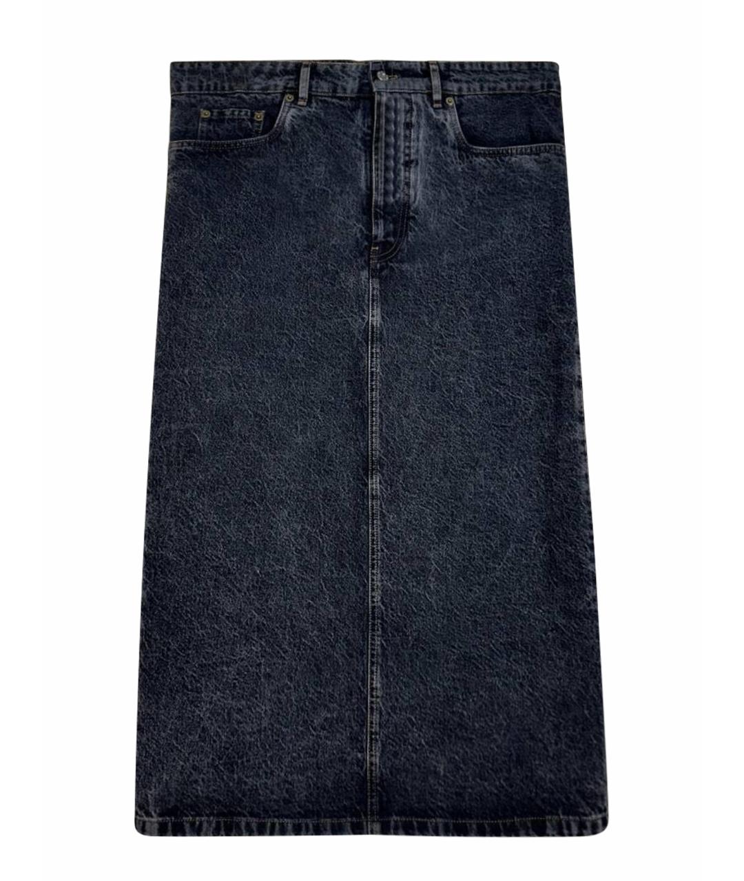 MIU MIU Черная деним юбка миди, фото 1