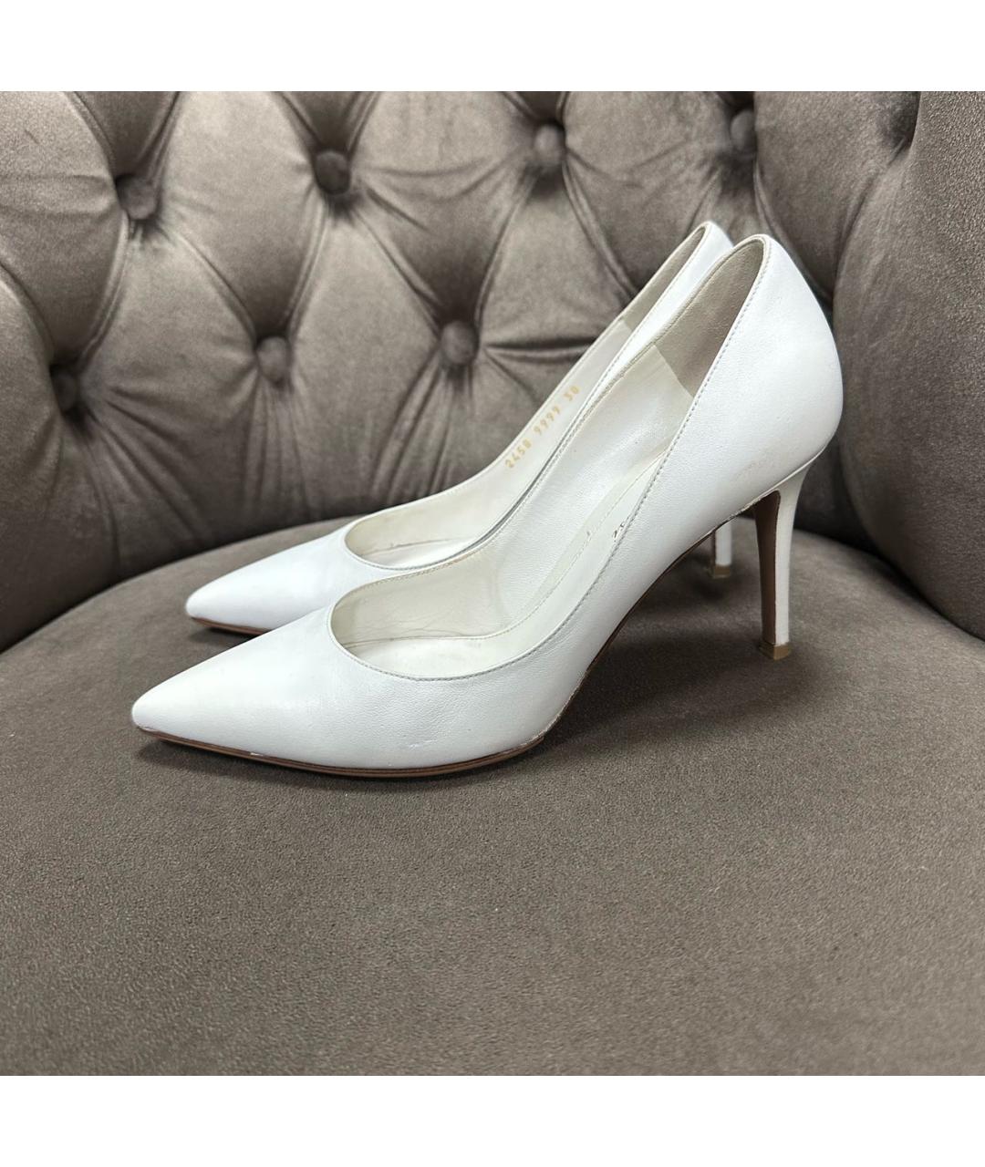 GIANVITO ROSSI Белые кожаные туфли, фото 7