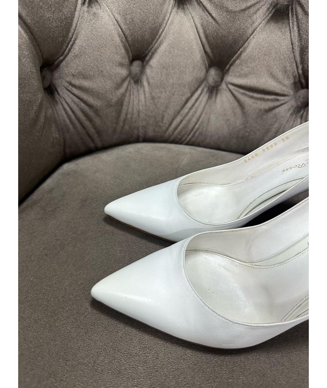 GIANVITO ROSSI Белые кожаные туфли, фото 3